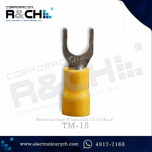 [TM-15] TM-15 Terminal tipo U amarilla 10-12 No.6