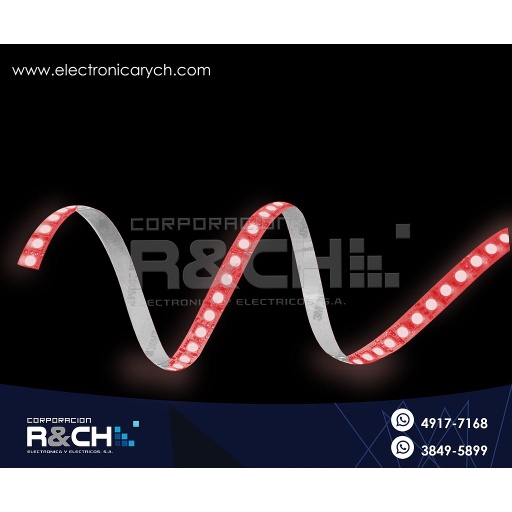 [LD-3528R] LD-3528R tira de LED rojo c-adhesivo 5m 12V 2A p/interior por 1mt