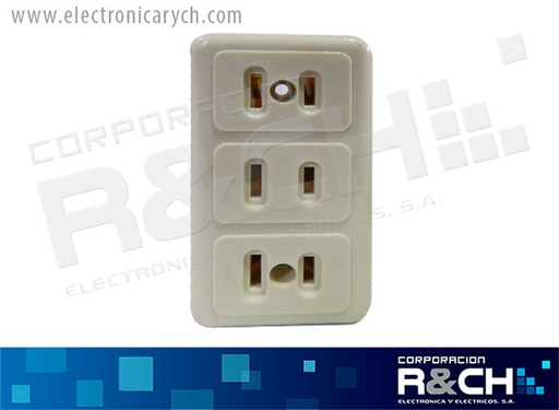 [60-RC3-I] 60-RC3-I tomacorriente sobreponer triple importado