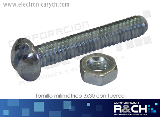 [TOR20] TOR20 tornillo milimetrico 19mm largo con tuerca