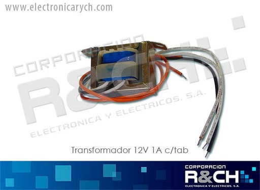 [TF-12/1T] TF-12/1T transformador 12V 1A c/tab