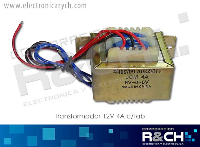 TF-12/4T transformador 12V 4A c/tab