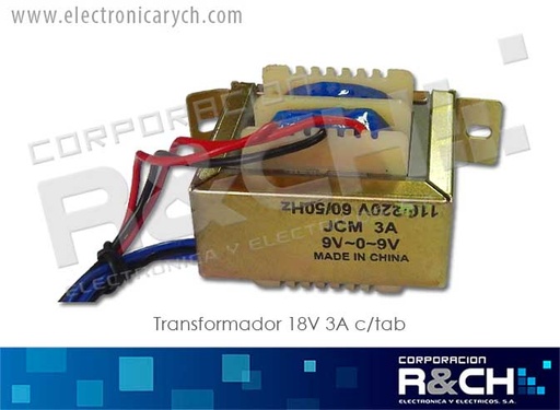 [TF-18/3T] TF-18/3T transformador 18V 3A c/tab