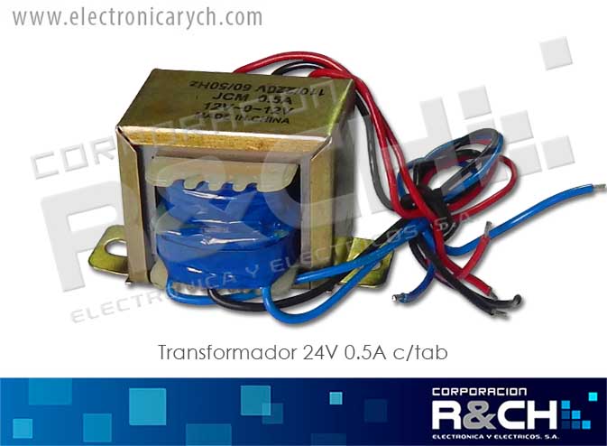 TF-24/0.5T transformador 24V 0.5A c/tab