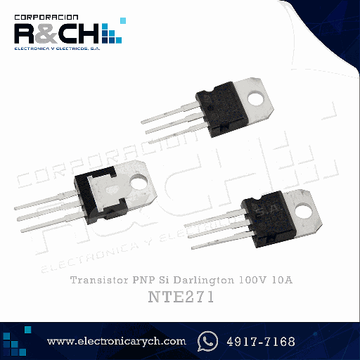 [NTE271] NTE271 transistor PNP Si Darlington 100V 10A