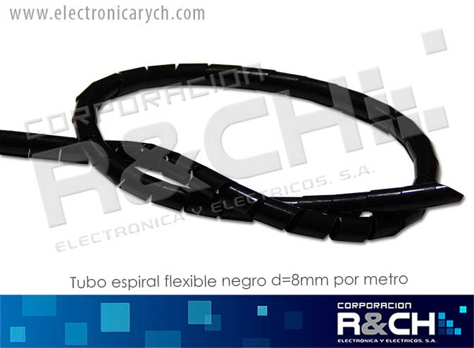 TB-ES8 tubo espiral flexible blanco o negro d=8mm por metro