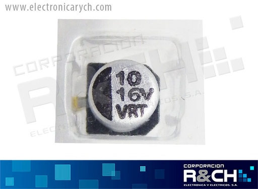 [FE-SMD10UF/16] FE-SMD10UF/16 filtro electrolítico aluminio  10uF 16V SMD