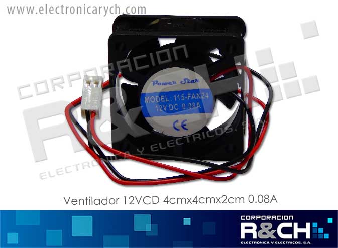 VT-FAN24 ventilador 12VCD 4cmx4cmx2cm 0.08A