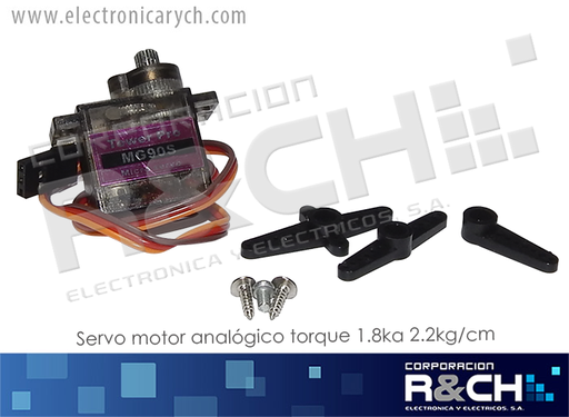 [MT-MG90S] MT-MG90S servo motor  analogico torque 1.8ka 2.2kg/cm 360 grados