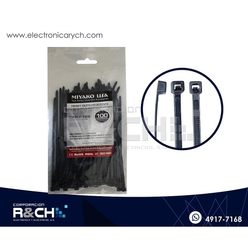 [HM-CT-6BK] HM-CT-6BK cincho plastico 6" negro 100 unidades