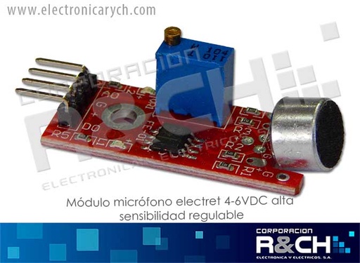 [MD-E2MH] MD-E2MH modulo microfono electret 4-6VDC alta sensibilidad  regulable KY-037