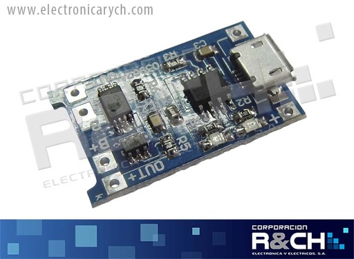 [MD-18650] MD-18650 Modulo Cargador Bateria 18650 1A Vo=5, Micro USB