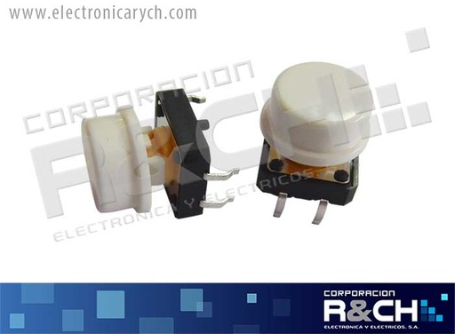[SW-718B] SW-718B switch pulsador 12x12x7.3mm 4 pin blanco p/teclado