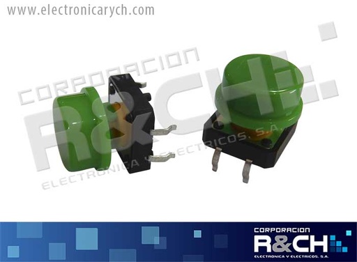 [SW-718V] SW-718V switch pulsador 12x12x7.3mm 4 pin verde p/teclado