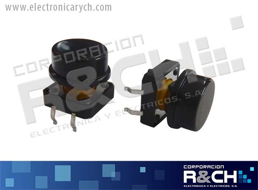 [SW-718N] SW-718N switch pulsador 12x12x7.3mm 4 pin negro p/teclado