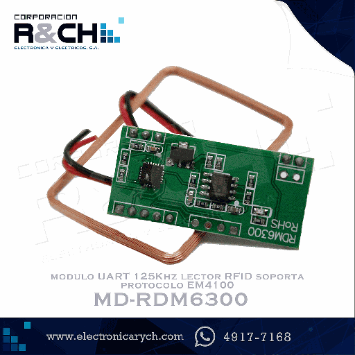 [MD-RDM6300] MD-RDM6300 modulo UART 125Khz lector RFID soporta protocolo EM4100