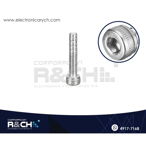 [TOR-H325] TOR-H325 Tornillo M3x25mm Cabeza Hexagonal interior