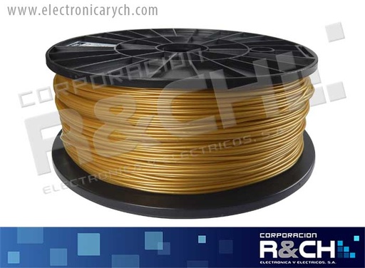 [FE-1229G] FE-1229G filamento ABS 1.75mm 1Kg color oro, carrete 2.2 libras