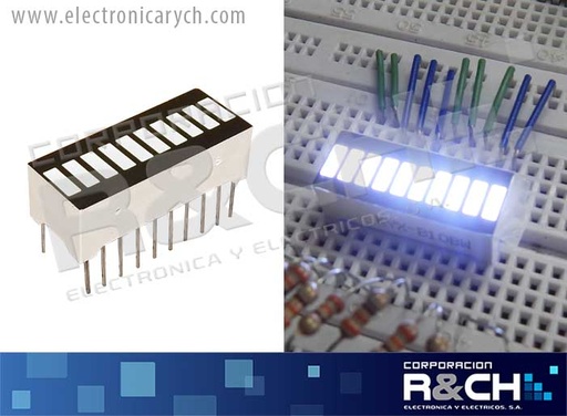 [LD-KYXB10W] LD-KYXB10W LED bargraph 10 segmentos blanco