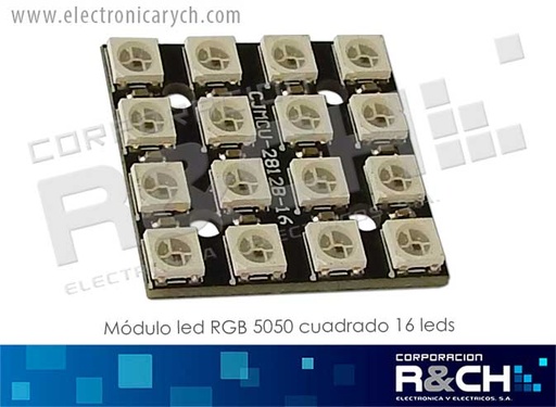 [MD-2812B-16] MD-2812B-16 Modulo Led RGB 5050 Cuadrado 16 Leds