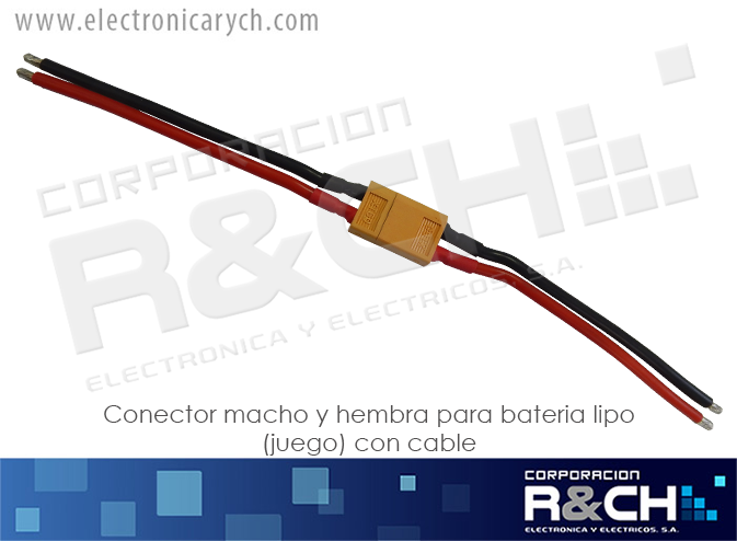 CN-XT60MFC conector macho y hembra para bateria lipo (juego) con cable