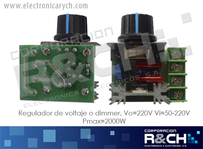 MD-RV220 regulador de voltaje o dimmer, Vo=220V Vi=50-220V Pmax=2000W