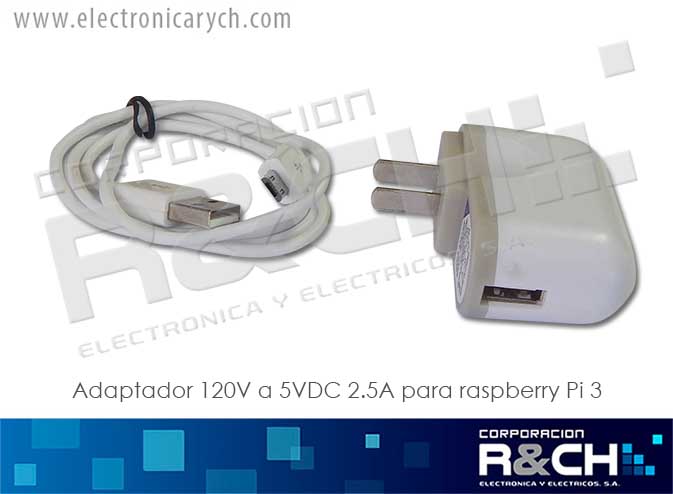 AD-ZE25 adaptador 120V a 5VDC 2.5A para raspberry Pi 3