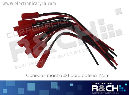 [CN-JSTM] CN-JSTM conector macho JST para bateria 12cm