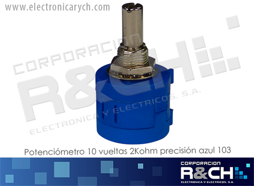 [3590S-10K] 3590S-10K potenciometro 10 vueltas 2Kohm precision azul 103