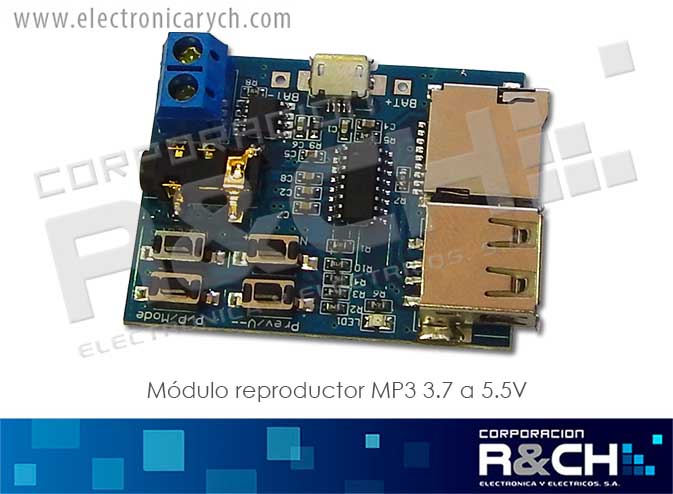 MD-MP3 modulo reproductor MP3  3.7 a 5.5V