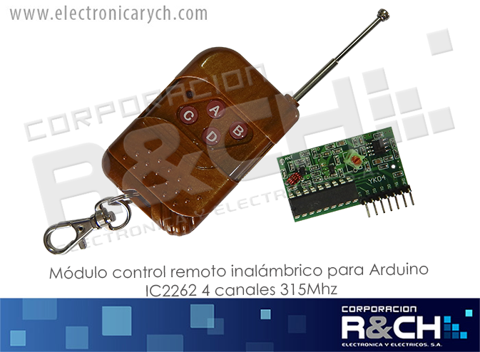 MD-IC2262 modulo control remoto inalambrico para arduino IC2262 4 canales 315Mhz