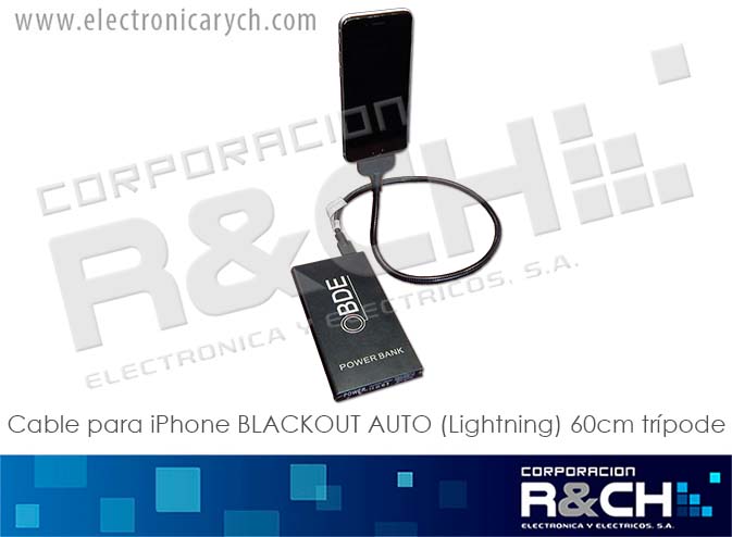 CB-UCB cable para iphone BLACKOUT AUTO (Lightning) 60cm tripode