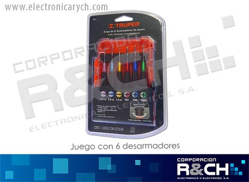 [14202] 14202 destornillador juego de 6 pcs de joyero aluminio de precisión Truper