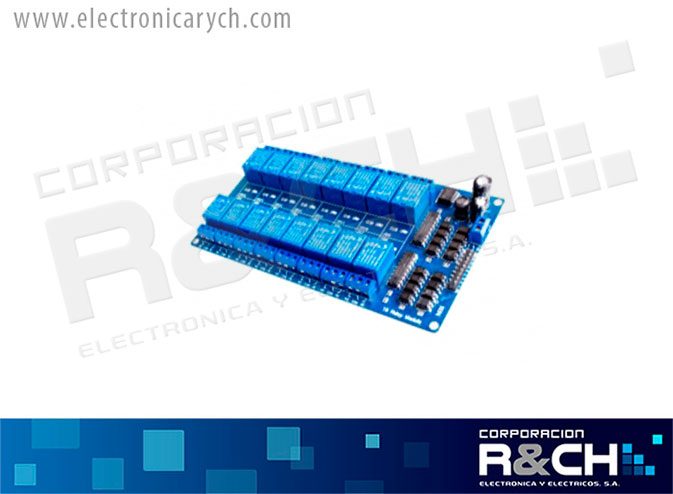 RL-16C-5/10 relay modulo 16 chanel 5V 1 polo 2 tiros 10A for arduino con optoacople LM2576