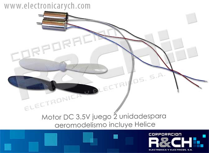 MT-8520 motor DC 3.5V juego 2 unidadespara aeromodelismo incluye Helice