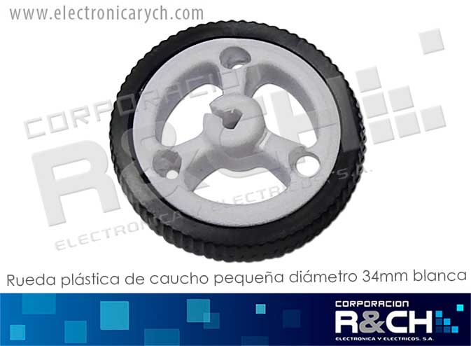 RD-34 rueda plastica caucho pequeña diametro=34mm ancho=6mm