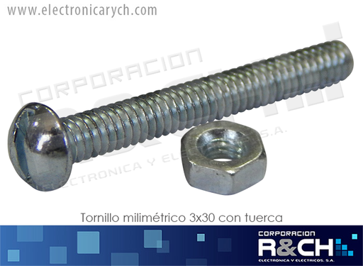 [TOR21] TOR21 tornillo milimetrico 25mm largo con tuerca