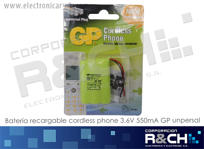 BT-T207 bateria recargable cordless phone 3.6V 550mA GP unpersal
