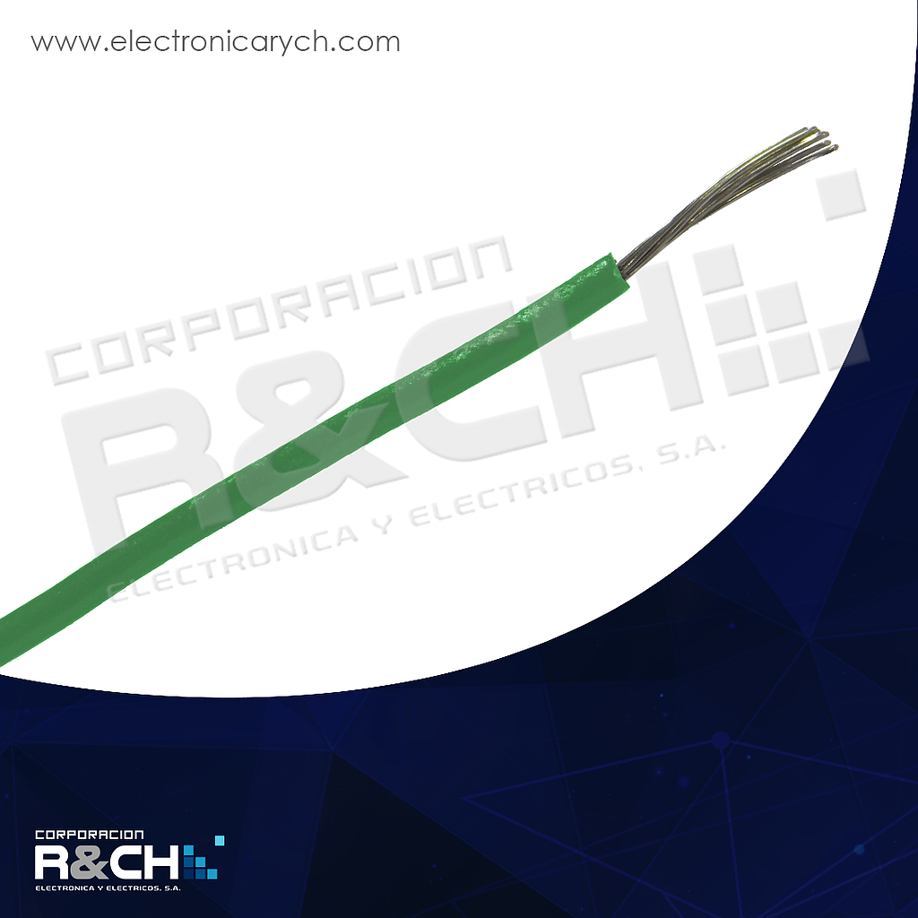 CB-22V cable 1 mt calibre  22 verde estañado