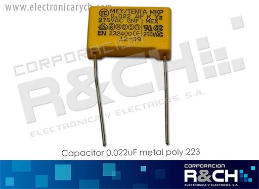 [CC-0.022U/275] CC-0.022U/275 capacitor 0.022uF metal poly 223