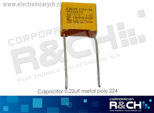 [CC-0.22U/275] CC-0.22U/275 Capacitor 0.22uF Metal Poly 224