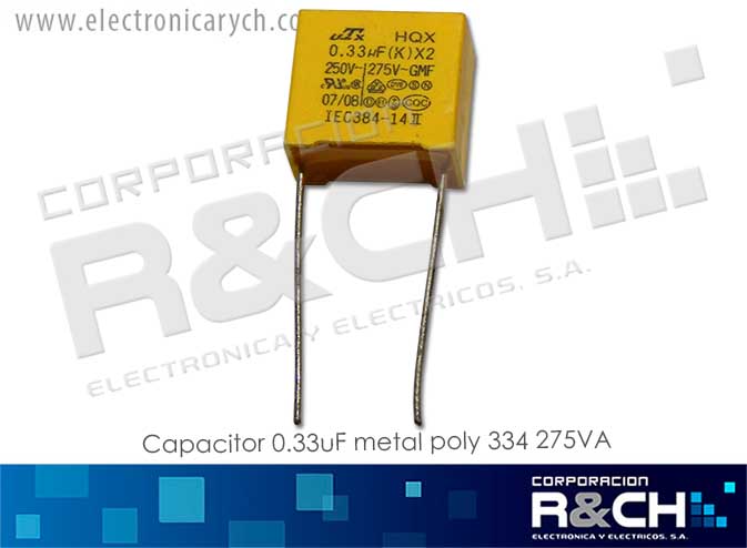 CC-0.33U/275 capacitor 0.33uF metal poly 334 275VA