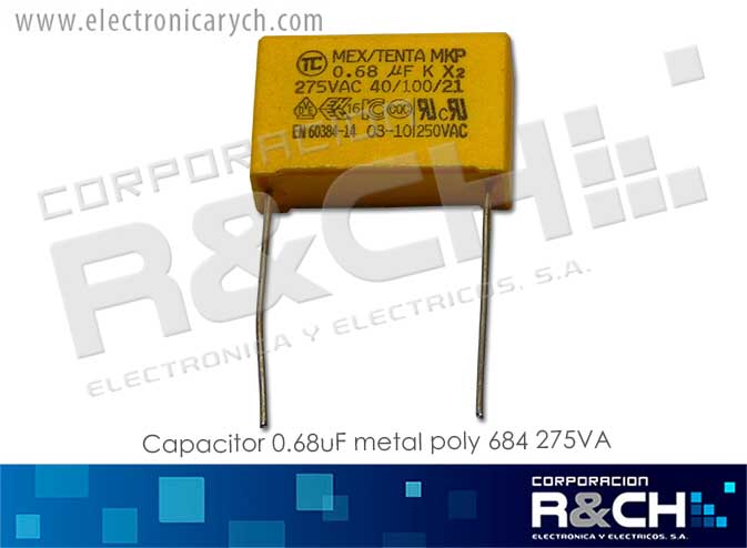 CC-0.68U/275 capacitor 0.68uF metal poly 684 275VA