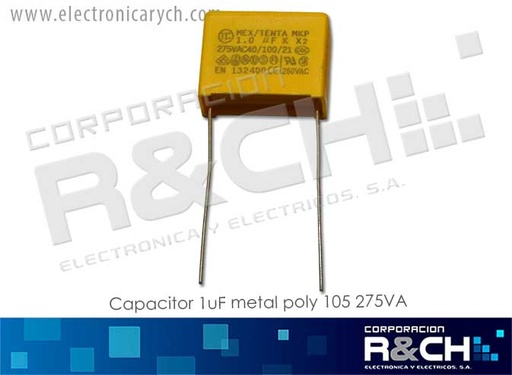 [CC-1U/275] CC-1U/275 Capacitor 1uF Metal Poly 105 275VAC