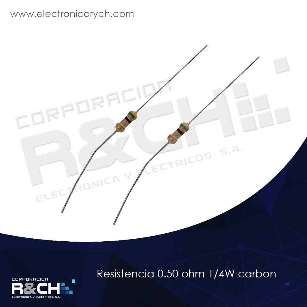 RX-0.5/14 resistencia 0.50 ohm 1/4W carbon