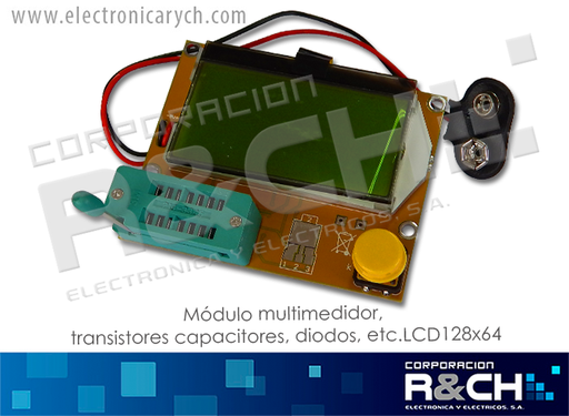 [MD-LCRT4] MD-LCRT4 Modulo Multimedidor Transistores Capacitores, Diodos, etc. LCD128x64