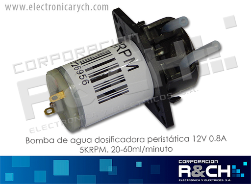 [BB12V5KRPM] BB12V5KRPM bomba de agua dosificadora peristatica 12V 0.8A 5KRPM. 20-60ml/minuto