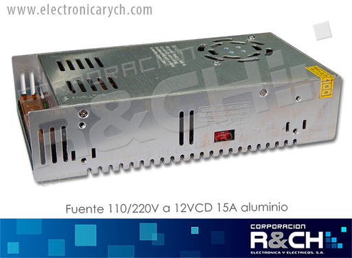[FE-24V/15A] FE-2415A Fuente 24V 15A Aluminio con Ventilador