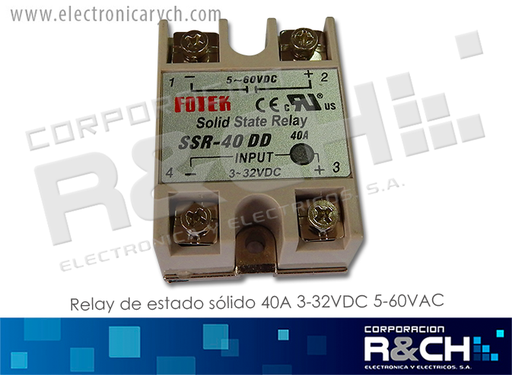 [RL-SSR40DD] RL-SSR40DD Relay de Estado Solido 40A 3-32VDC 5-200VDC
