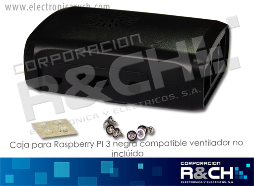 [BCM2386-V] BCM2386-V caja para Raspberry pi 3 negra compatible ventilador no incluido